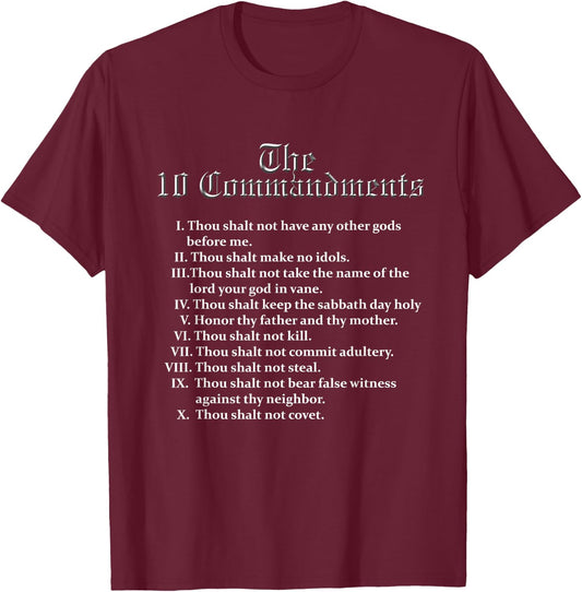 10 Commandments T-Shirt - T-Shirt | Maroon