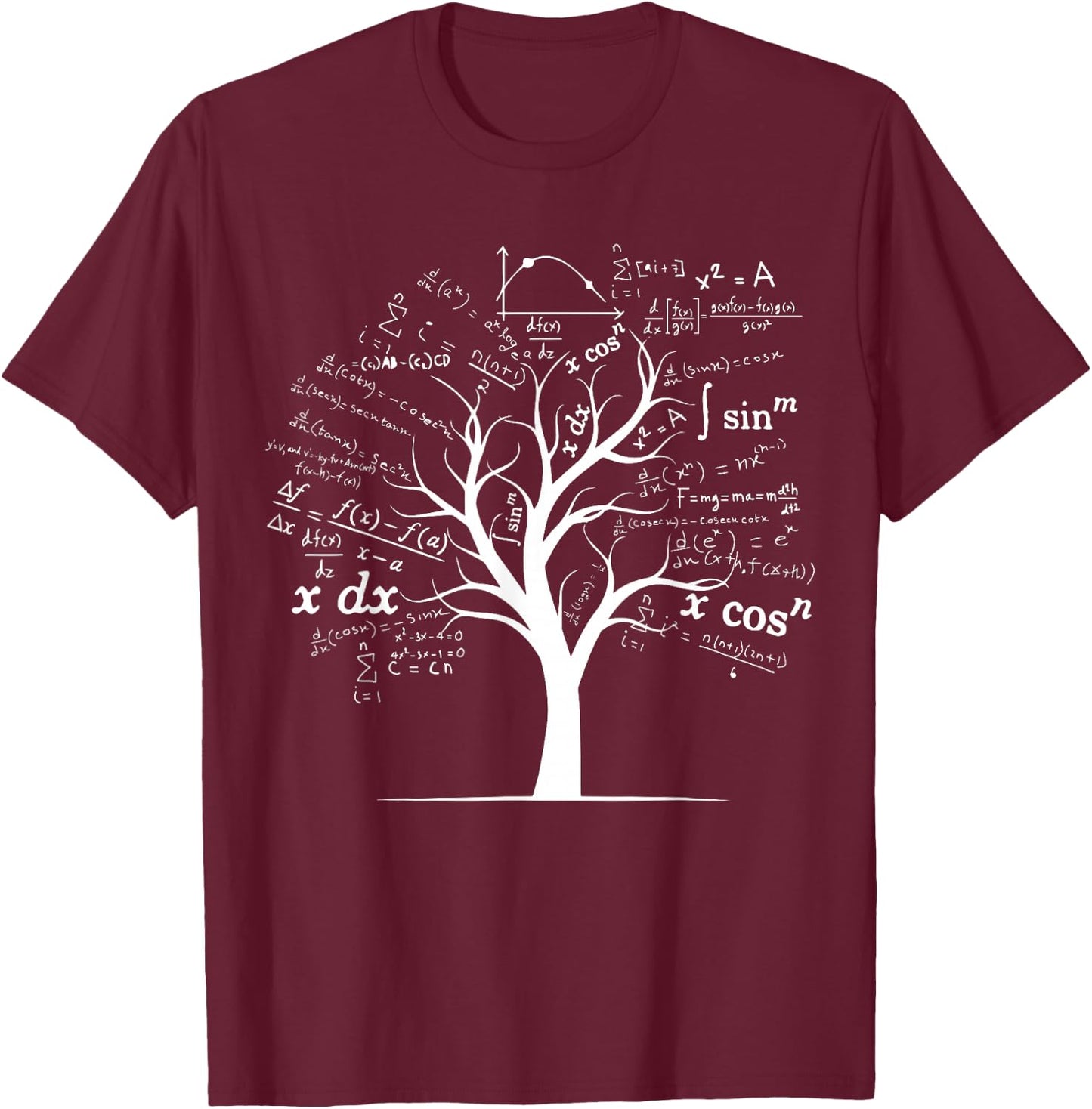 Funny AP Calculus Algebra Tree Math Teacher Nerd Geek Gifts Small T-Shirt - T-Shirt | Maroon