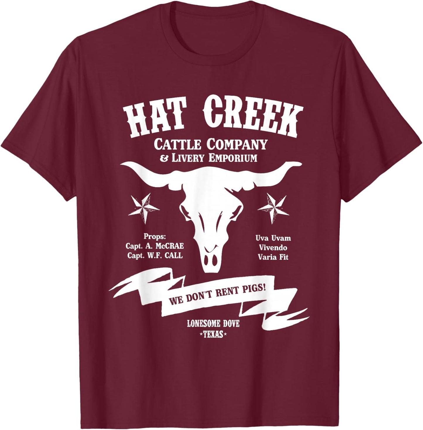 Hat Creek Cattle Co. T-Shirt - T-Shirt | Maroon