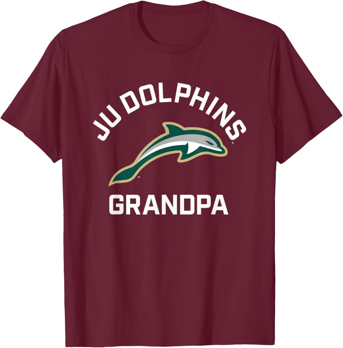 Jacksonville University Dolphins Arched Grandpa T-Shirt - T-Shirt | Maroon