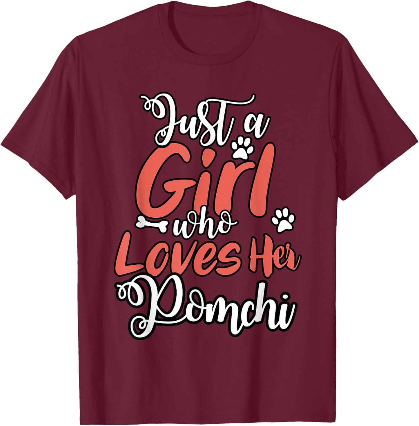 Pomchi Shirt Men Women Dog Mom Dog Lover T-Shirt - T-Shirt | Maroon