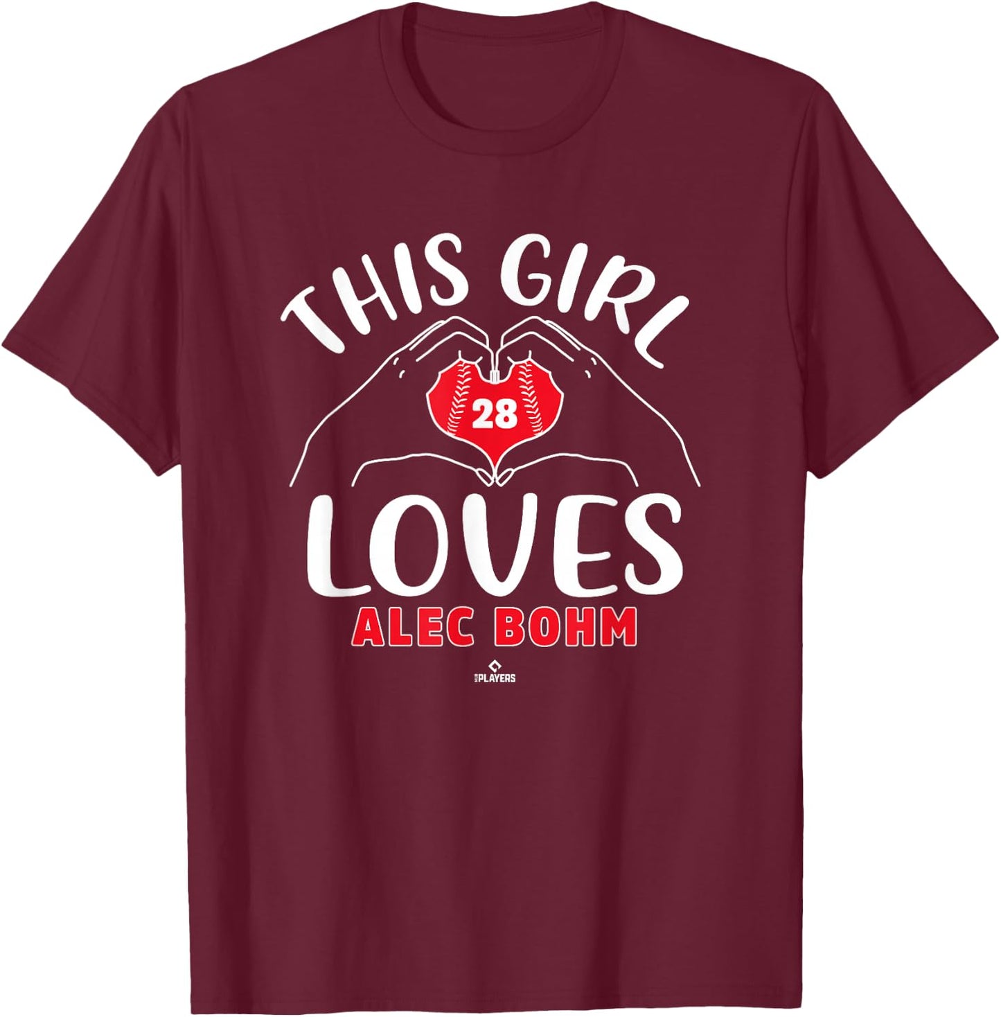 This Girl Loves Alec Bohm Philadelphia MLBPA T-Shirt - T-Shirt | Maroon