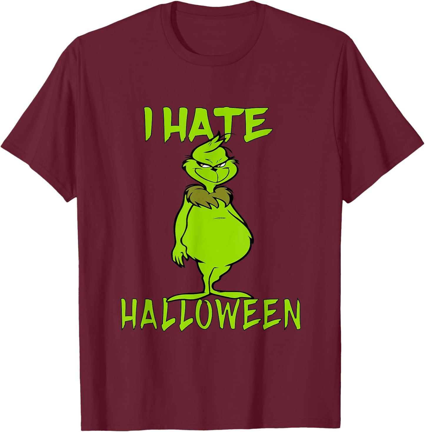 Anti Halloween I Hate Halloween, Sarcastic Saying Meme T-Shirt - T-Shirt | Maroon