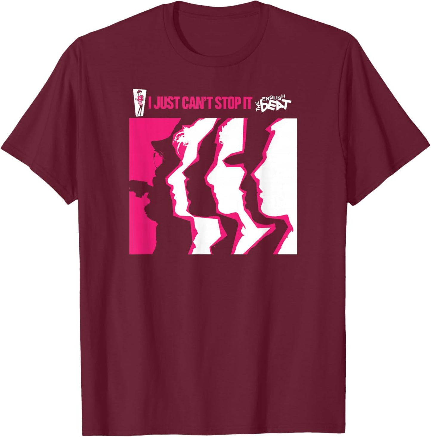 The English Beat I Just Cant Stop It Faces T-Shirt - T-Shirt | Maroon