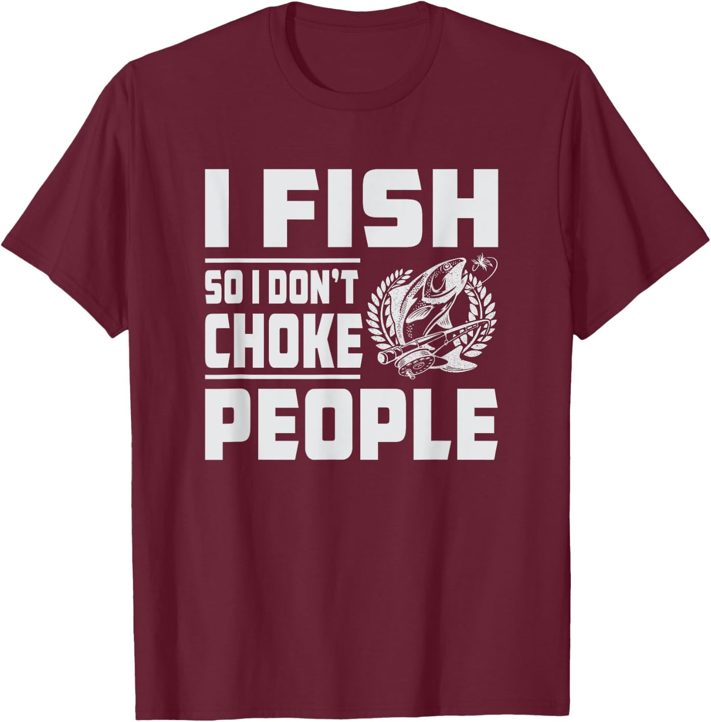 Funny Bass Fishing T-Shirt - T-Shirt | Maroon
