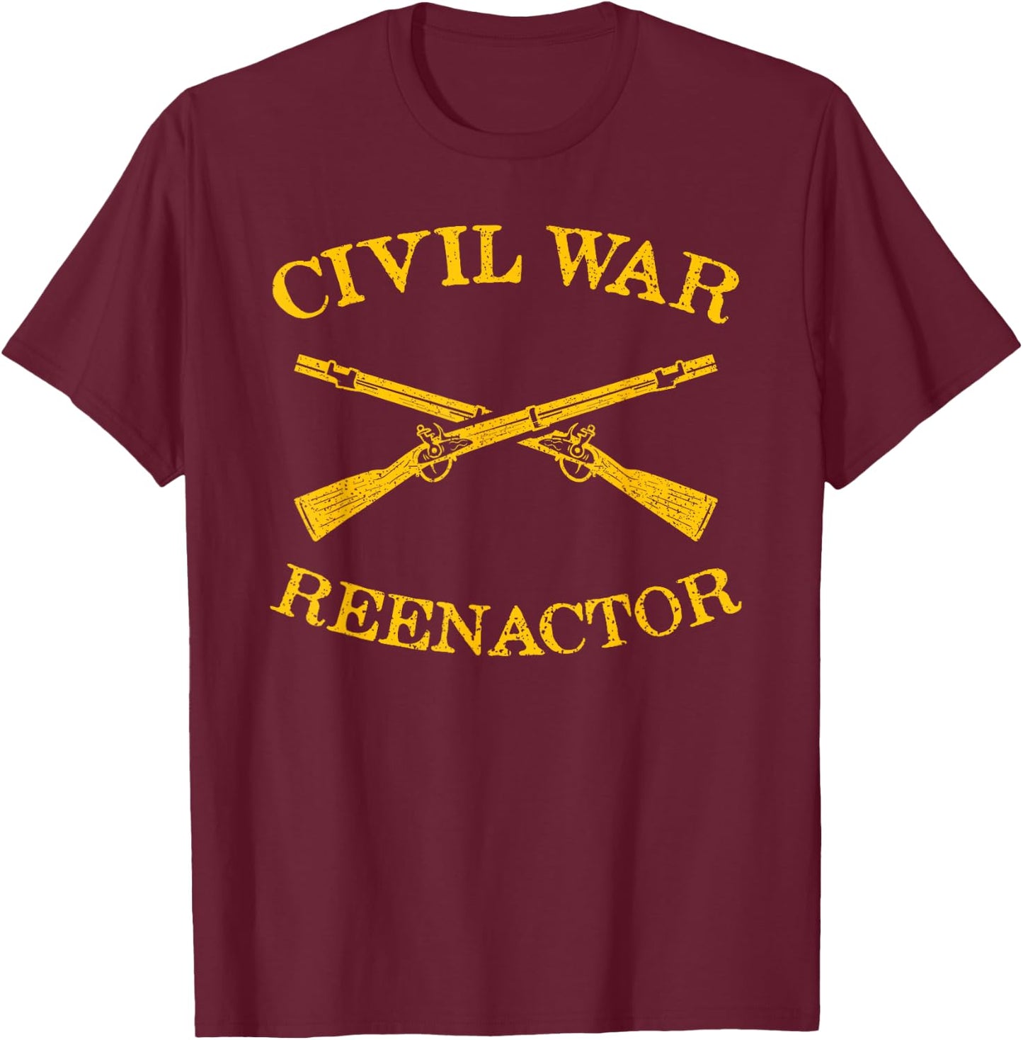 Civil war reenactor - civil war reenactment T-Shirt - T-Shirt | Maroon