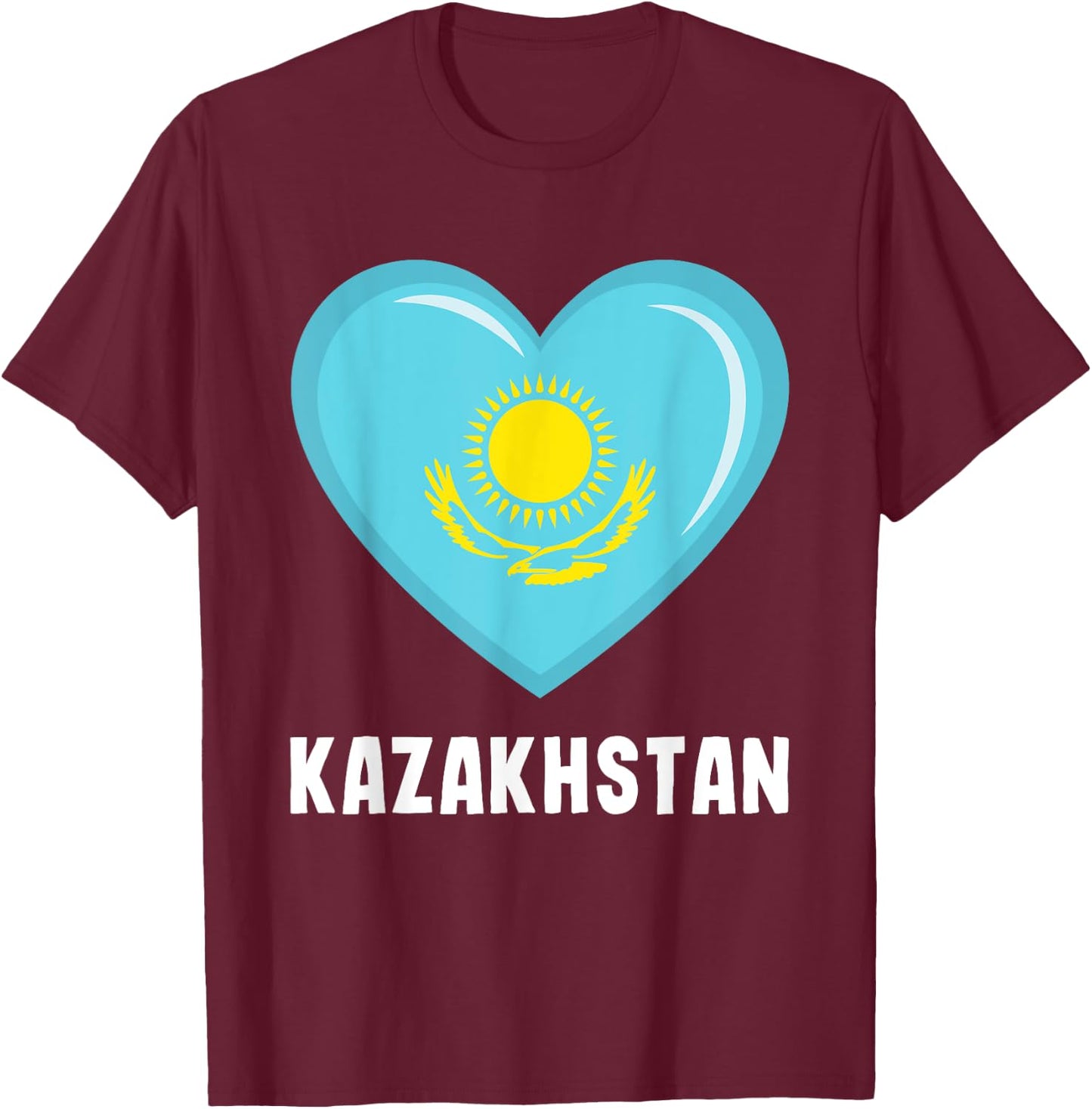 Kazakhstan flag jersey, Kazakhstani T-Shirt - T-Shirt | Maroon