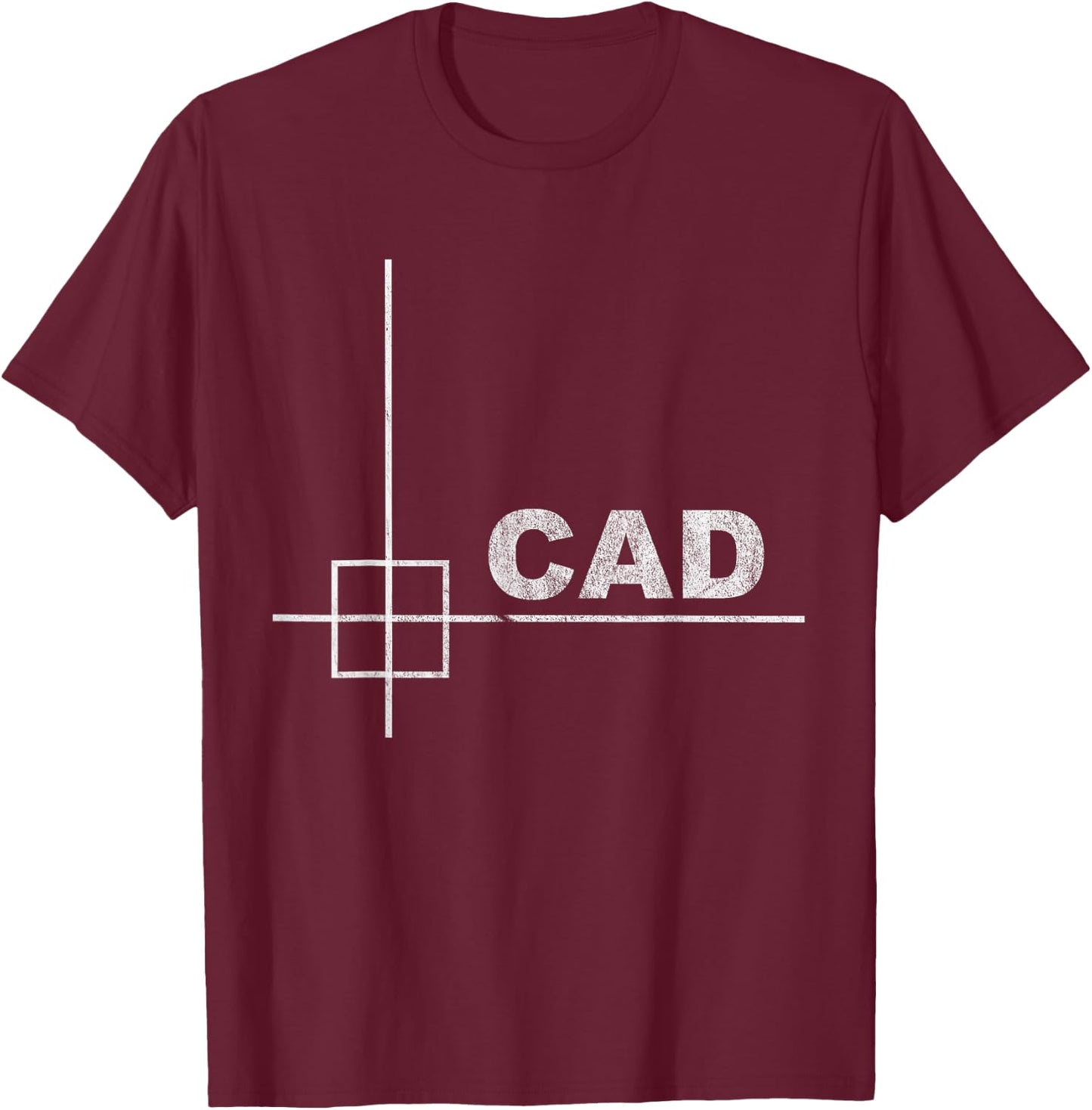 CAD Design - Minimalist Technical Look T-Shirt - T-Shirt | Maroon