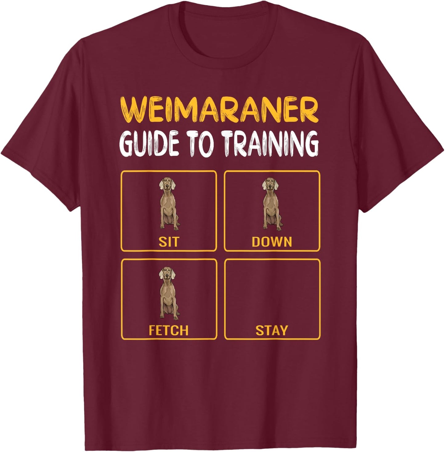 Funny Weimaraner Guide To Training Dog Obedience Trainer Women T-Shirt - T-Shirt | Maroon