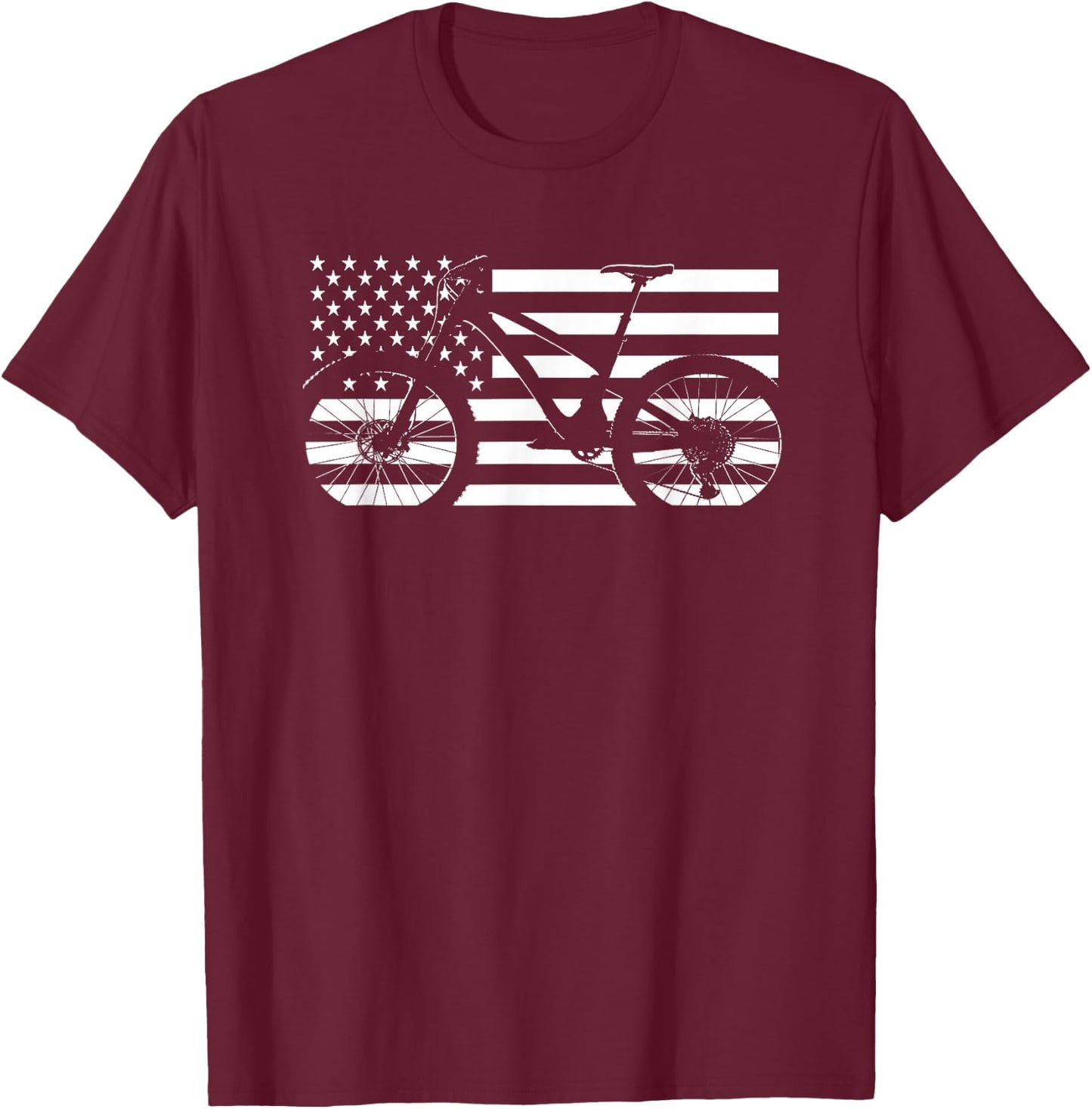 American MTB Mountain Bike T-Shirt - T-Shirt | Maroon