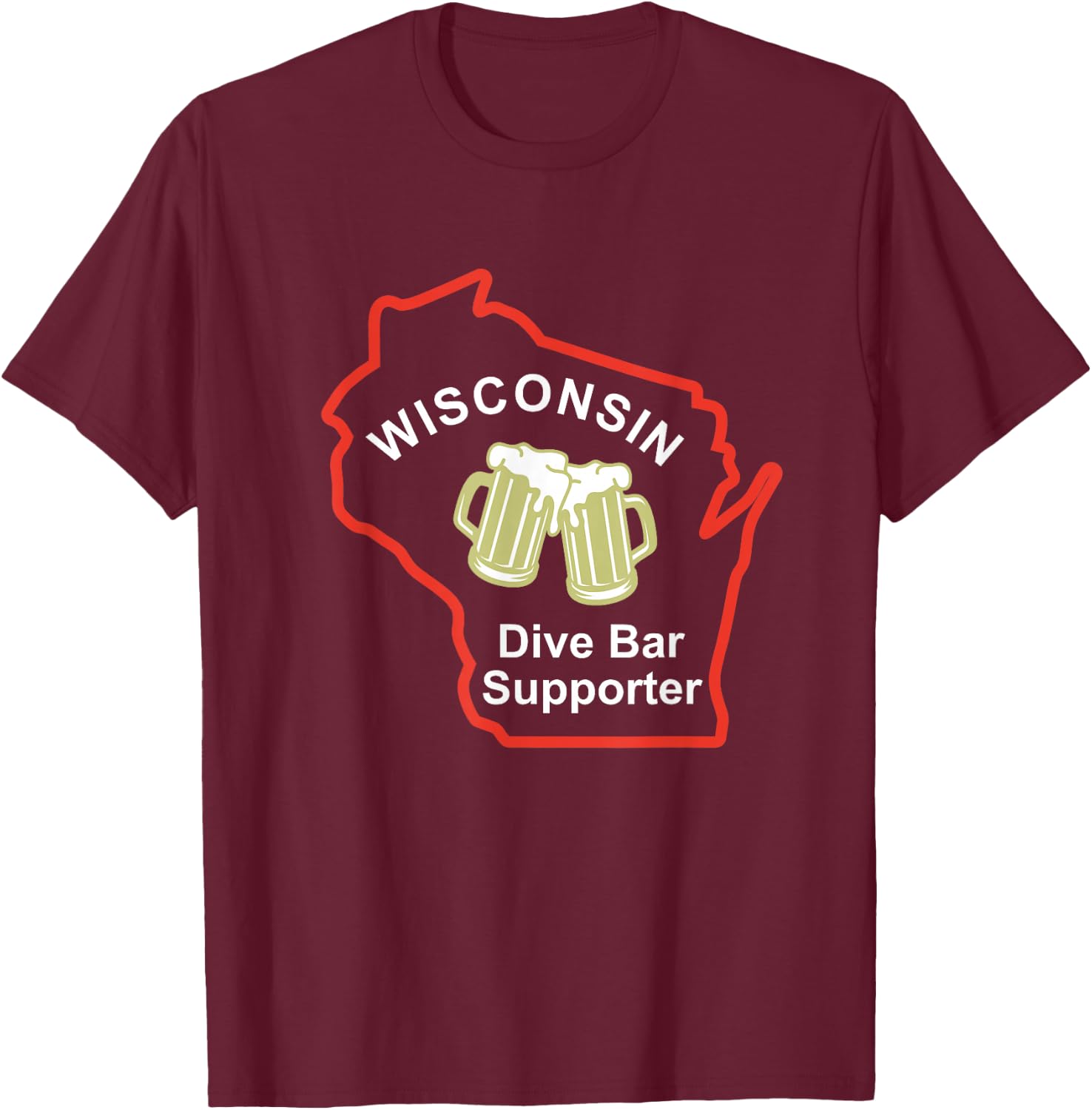 Wisconsin Dive Bars Supporter Adventure T-Shirt - T-Shirt | Maroon