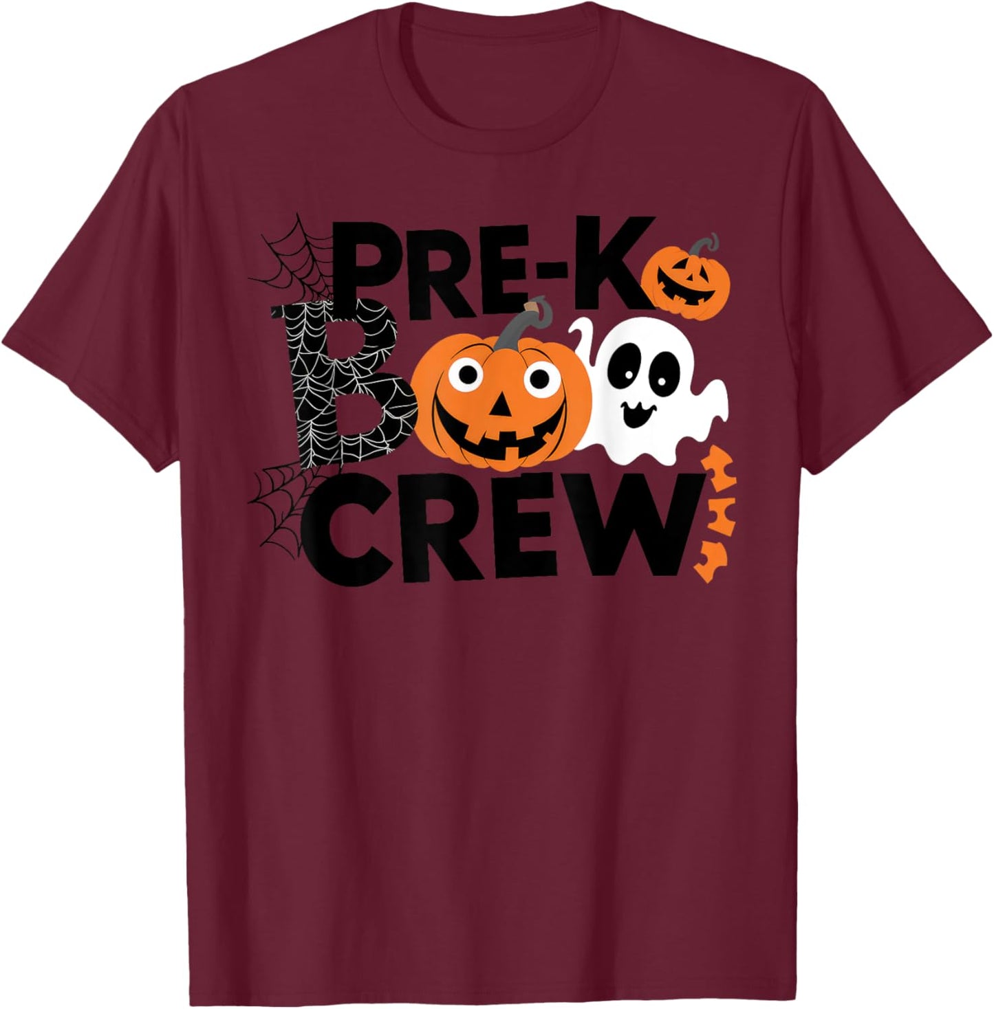 Pre-K Boo Crew Teacher Students Halloween Party Team T-Shirt - T-Shirt | Maroon