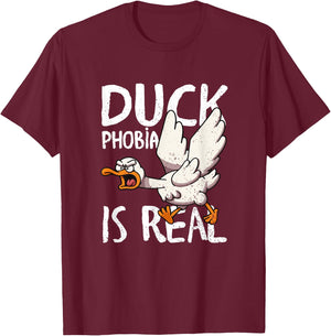 Duck Phobia Is Real fear of duckling duck poultry ducks T-Shirt - T-Shirt | Maroon