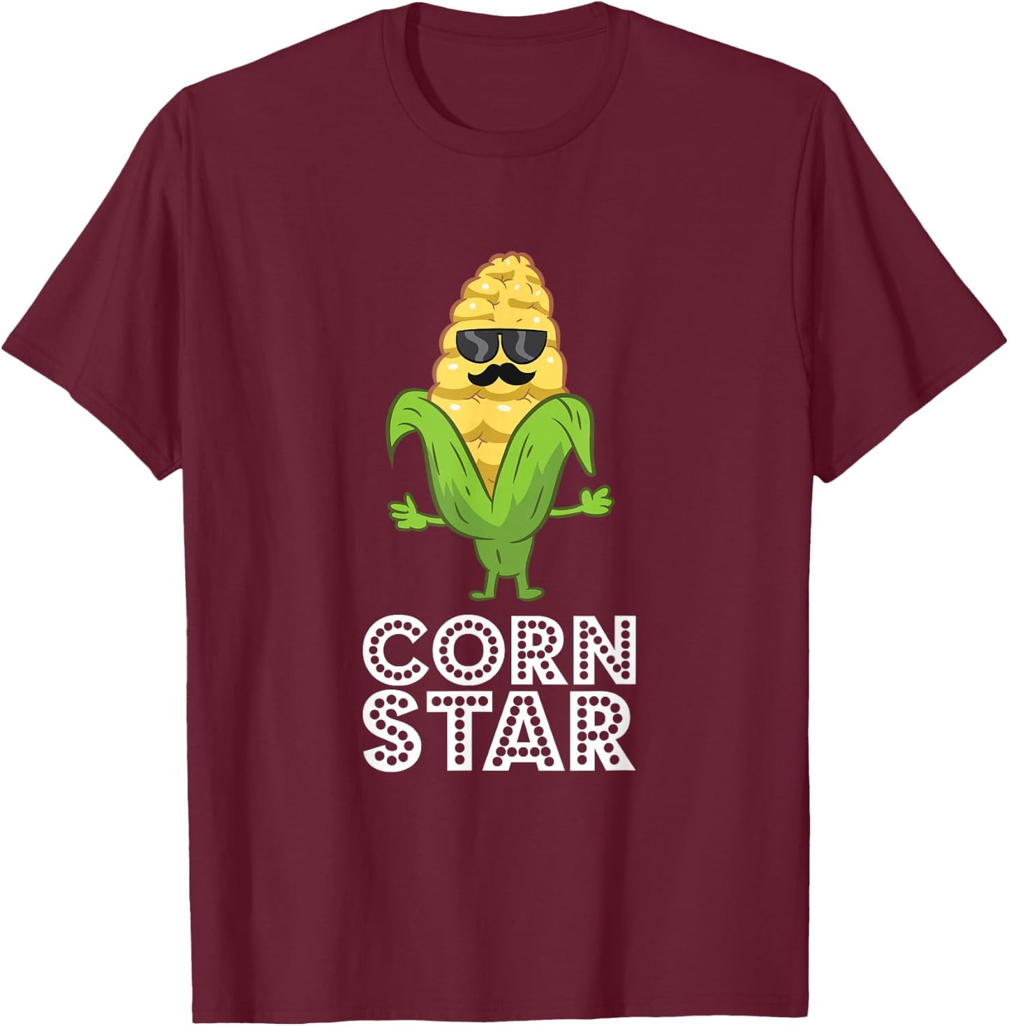 Funny Corn Star With Sunglasses Gift Corn Farmer T-Shirt - T-Shirt | Maroon