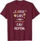Coffee Cats and Calf Roping | Roping Rodeo T-Shirt - T-Shirt | Maroon
