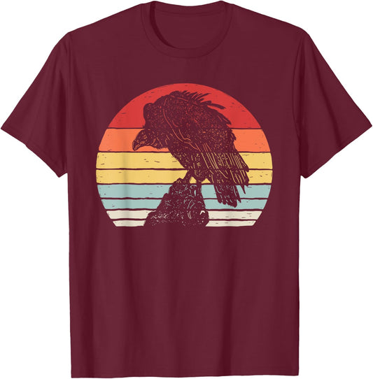 Vintage Retro Vulture Bird T-Shirt - T-Shirt | Maroon