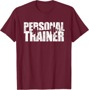 Vintage PERSONAL TRAINER Wellness Instructor Yoga Gym Squad T-Shirt - T-Shirt | Maroon