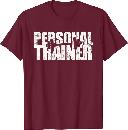 Vintage PERSONAL TRAINER Wellness Instructor Yoga Gym Squad T-Shirt - T-Shirt | Maroon