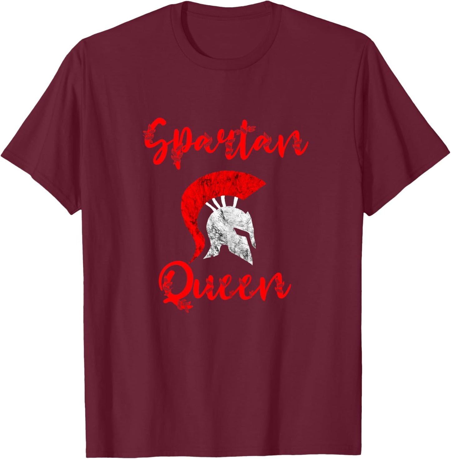 Spartan Queen Gladiators Queen Spartan Soldiers Helmet T-Shirt - T-Shirt | Maroon