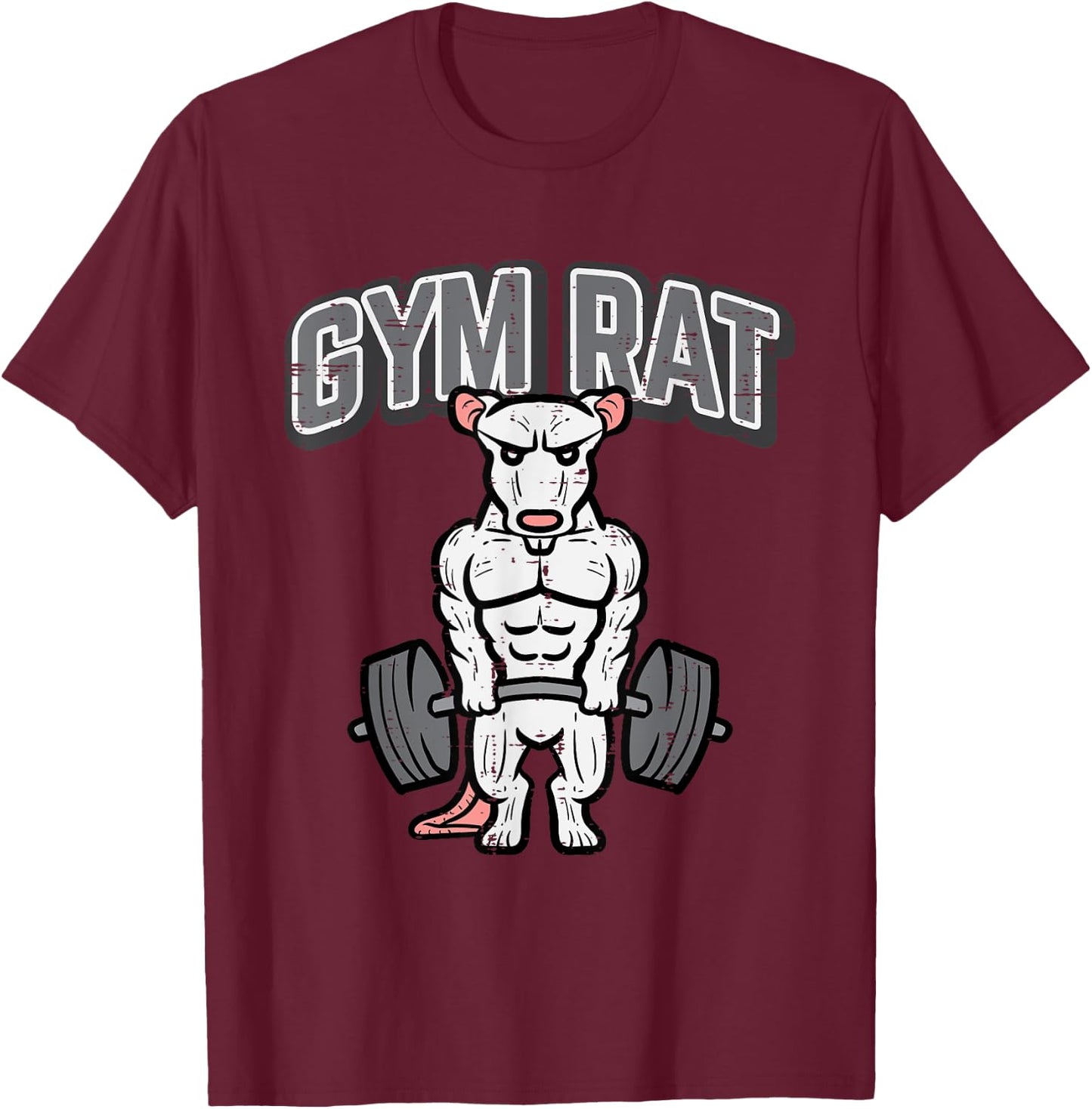 Gym Deadlift Funny Workout Rat Fitness Training Men Women T-Shirt - T-Shirt | Maroon