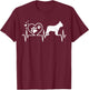 Frenchie French Bulldog Mom Mom Dad Heartbeat Women Kids T-Shirt - T-Shirt | Maroon