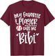 My Favorite Baseball Player Calls Me Bibi Baseball Bibi T-Shirt - T-Shirt | Maroon