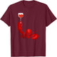 Lobster and Wine Drinking for Wine Seafood Lover T-Shirt - T-Shirt | Maroon