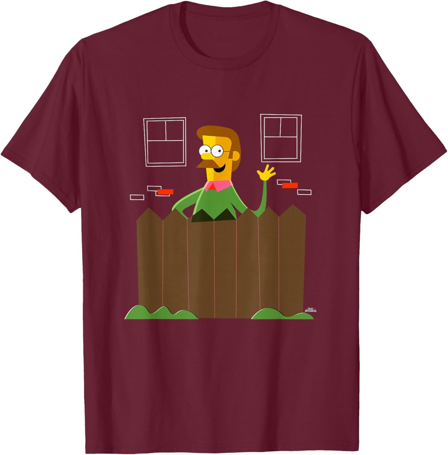 The Simpsons Ned Flanders T-Shirt - T-Shirt | Maroon