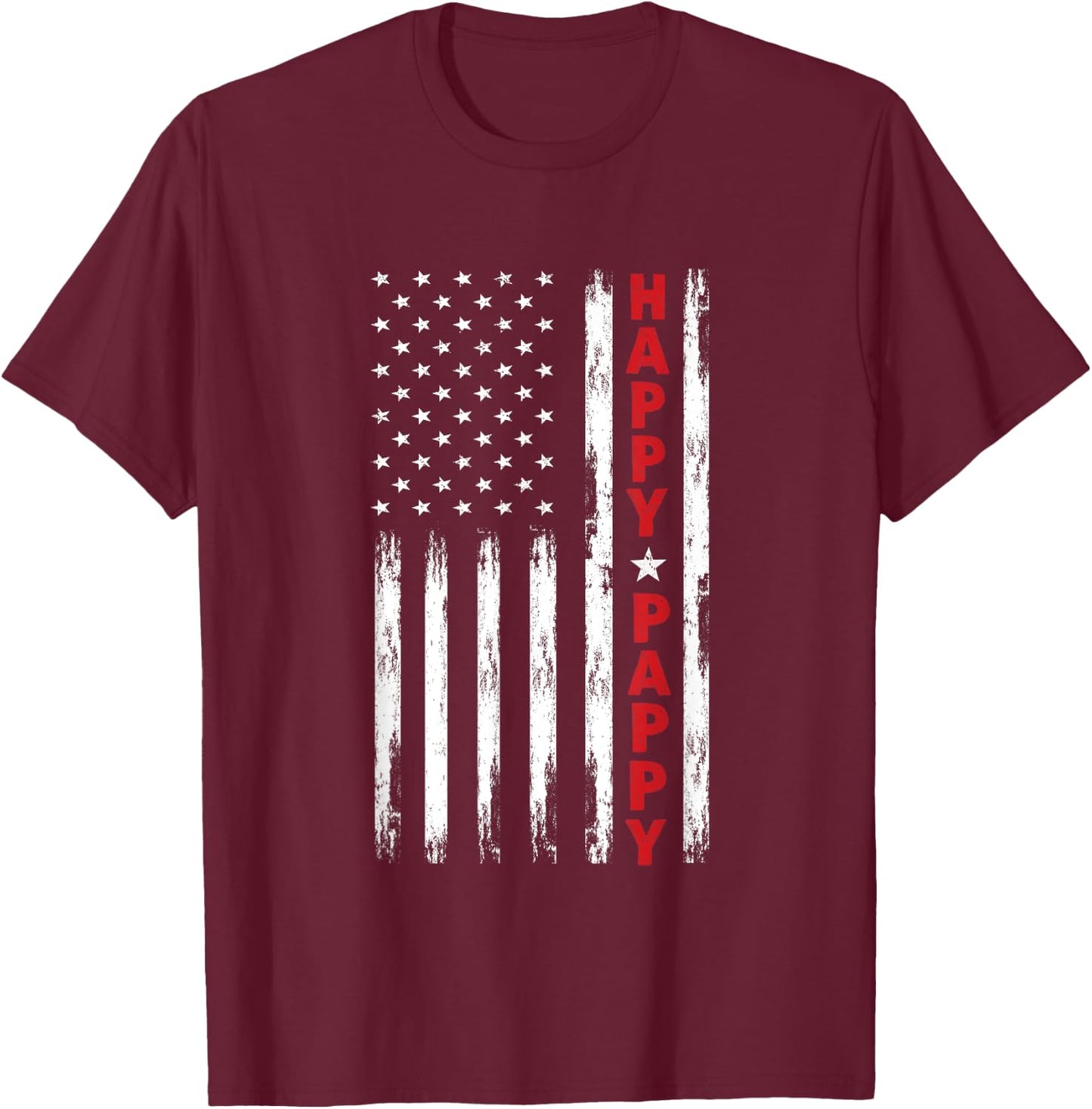 Happy Pappy shirt pappy gift Grandpa shirt Patriotic Grandpa Women Kids Men T-Shirt - T-Shirt | Maroon