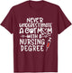Nurse Cat Mom Nurse Life Cats and Nursing Gift T-Shirt - T-Shirt | Maroon