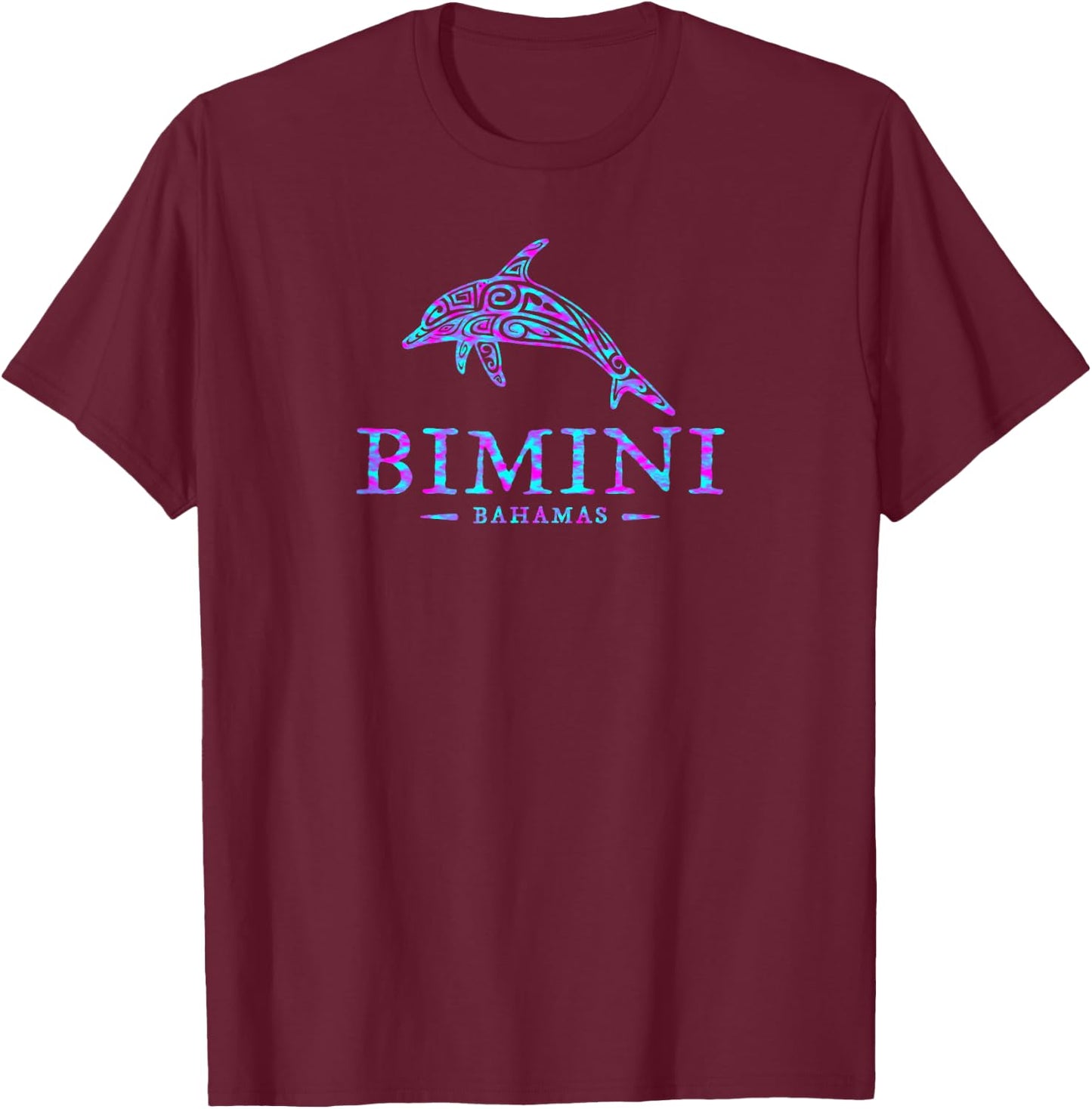 Bimini Bahamas Dolphin Boys Girls Cruise Vacation Souvenir T-Shirt - T-Shirt | Maroon