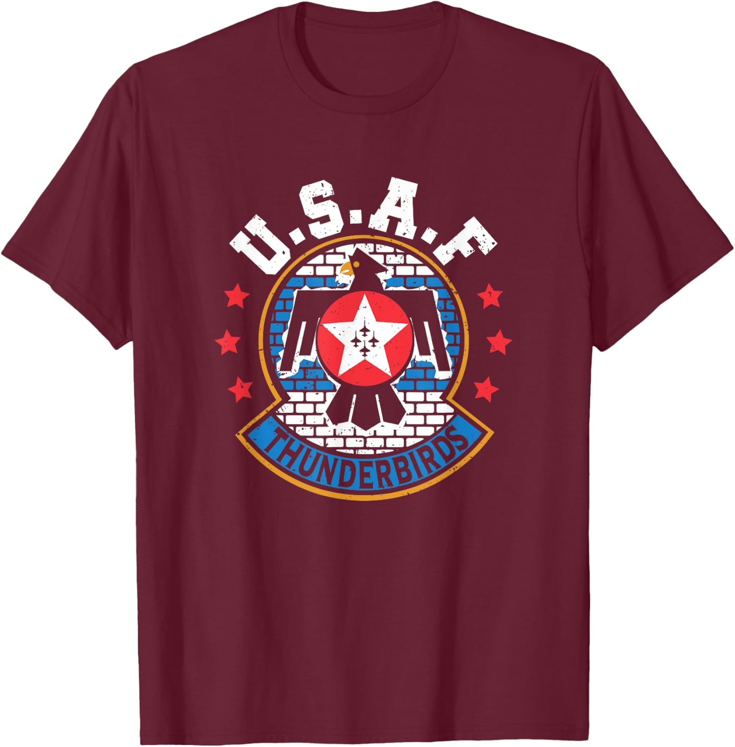 Thunderbirds Military Uniform Airforce T-Shirt - T-Shirt | Maroon