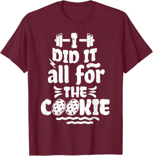 Funny Fitness Workout Gym Weight Lifting Bodybuilding Cookie T-Shirt - T-Shirt | Maroon