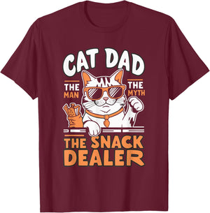 Cat Dad The Man The Myth The Snack Dealer T-Shirt - T-Shirt | Maroon