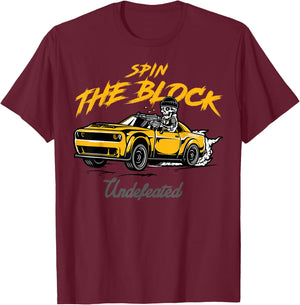 Sneaker Match SPIN THE BLOCK Charcoal University Gold T-Shirt - T-Shirt | Maroon