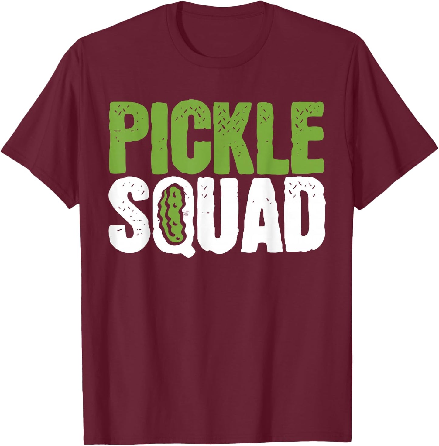 Pickle Cucumber Vegan Squad Green Grocer T-Shirt - T-Shirt | Maroon