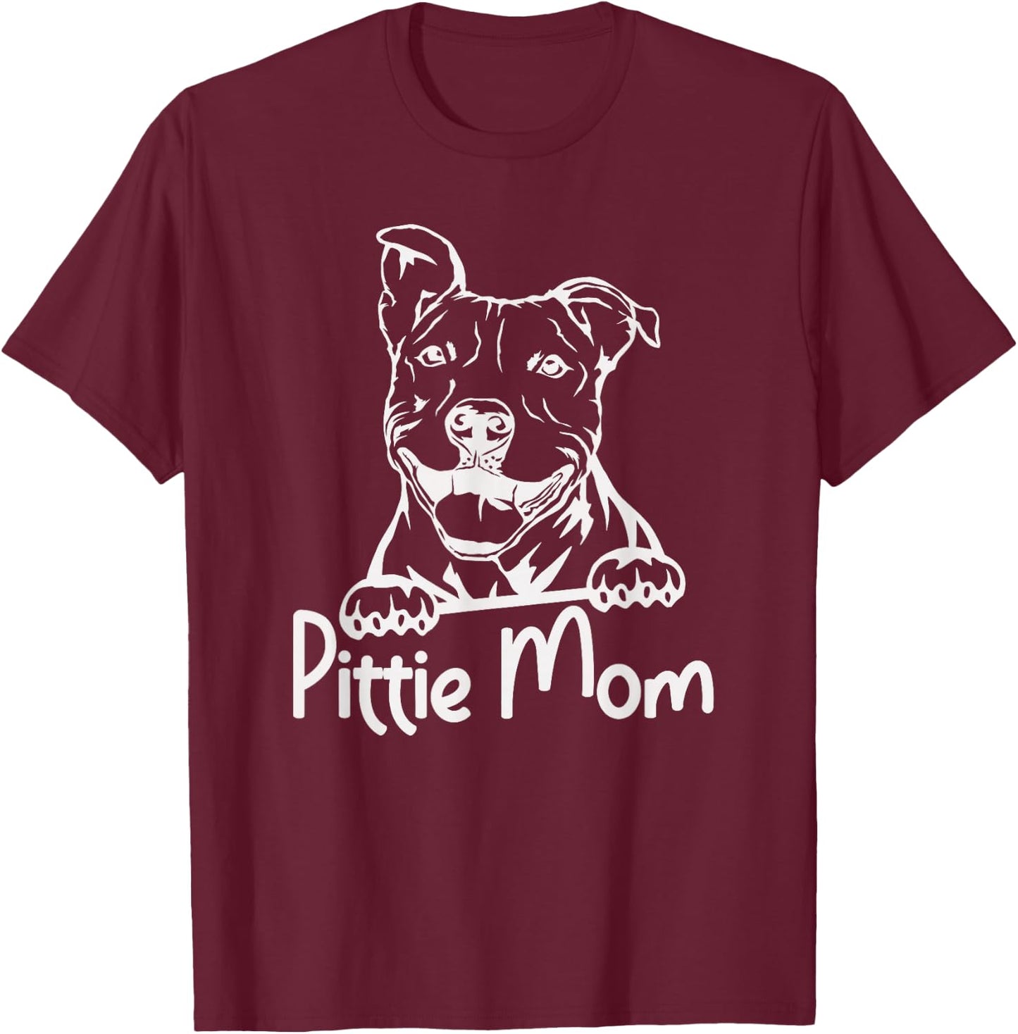 Pittie Mom Pitbull Dog Owner Mother Pitbull Lover Women T-Shirt - T-Shirt | Maroon