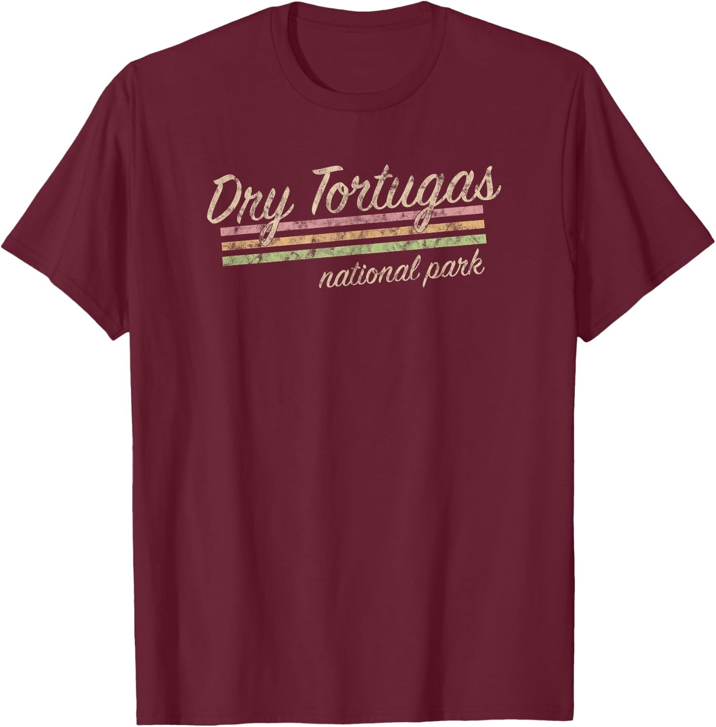 Dry Tortugas National Park Retro Vintage T-Shirt - T-Shirt | Maroon