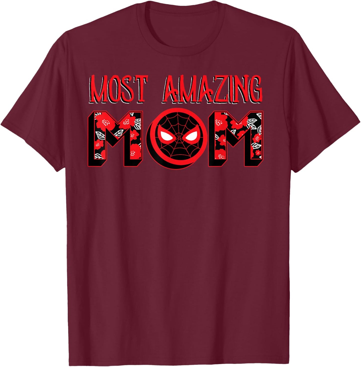 Marvel Mother's Day Spider-Man Most Amazing Mom Chest Logo T-Shirt - T-Shirt | Maroon