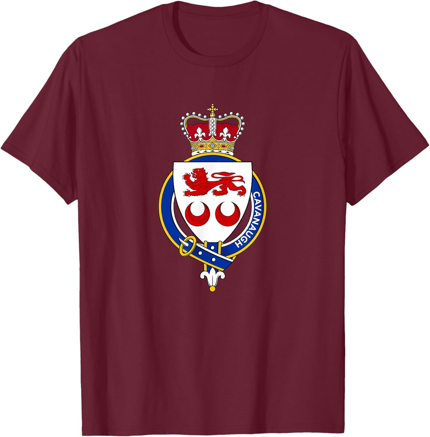 Cavanaugh Coat of Arms - Family Crest T-Shirt - T-Shirt | Maroon