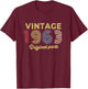 1963 Birthday Gift Retro Birthday Vintage 1963 Original Part T-Shirt - T-Shirt | Maroon