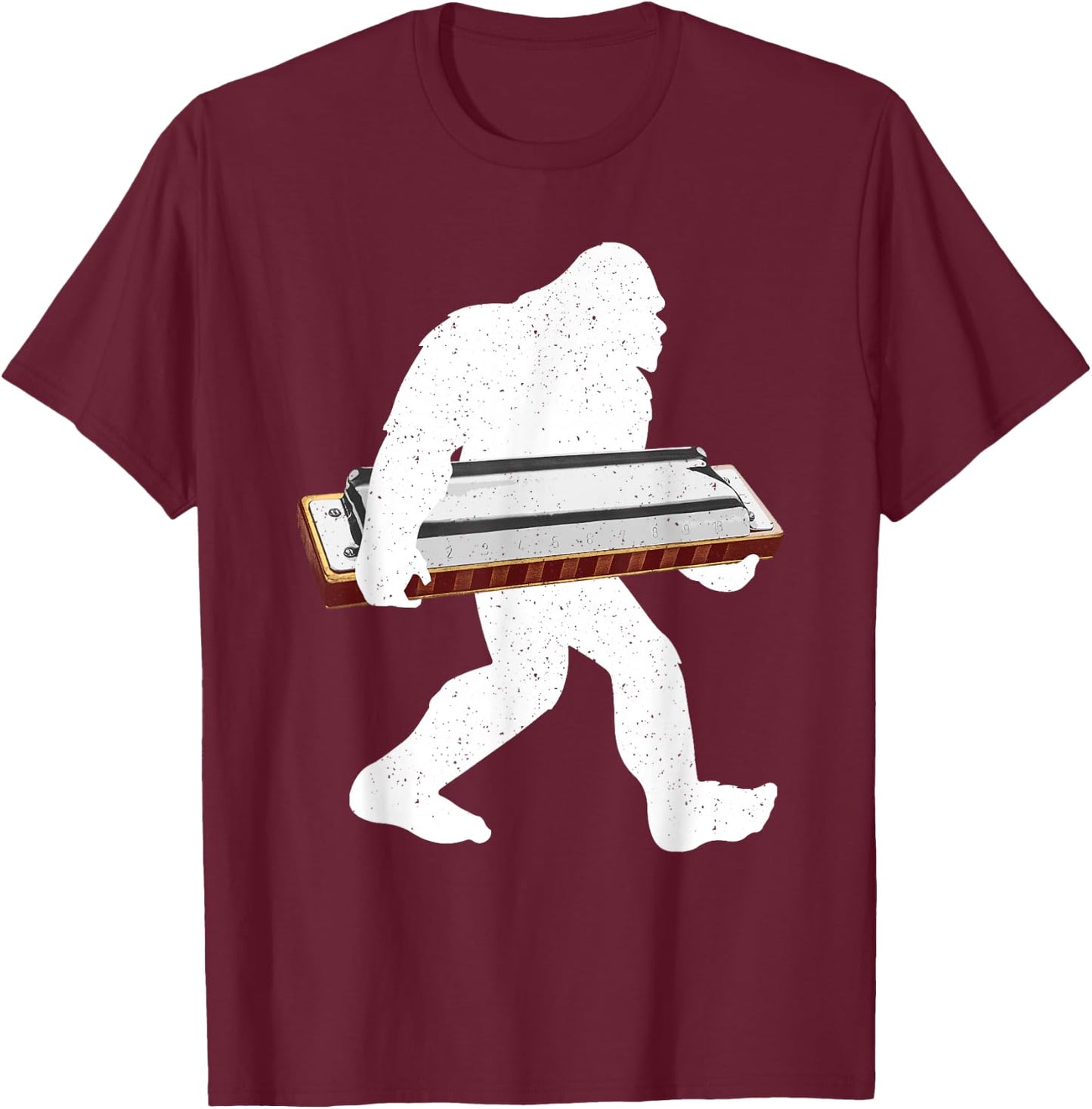 Funny Harmonica Art Women Boys Girls Kid Harmonicist T-Shirt - T-Shirt | Maroon