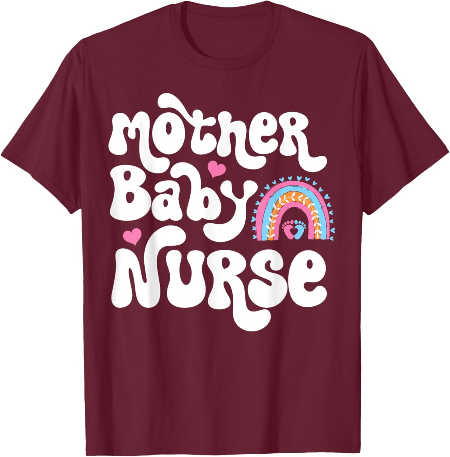 Postpartum Mother Baby Nurse Mom - Baby Postpartum Nursing T-Shirt - T-Shirt | Maroon