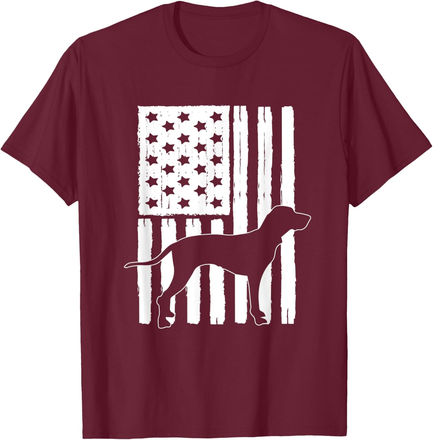 USA American Flag Bluetick Coonhound Dog Lover Theme Design Kids Men T-Shirt - T-Shirt | Maroon