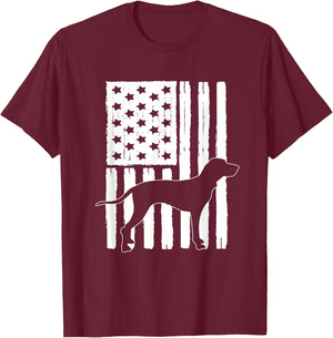 USA American Flag Bluetick Coonhound Dog Lover Theme Design Kids Men T-Shirt - T-Shirt | Maroon