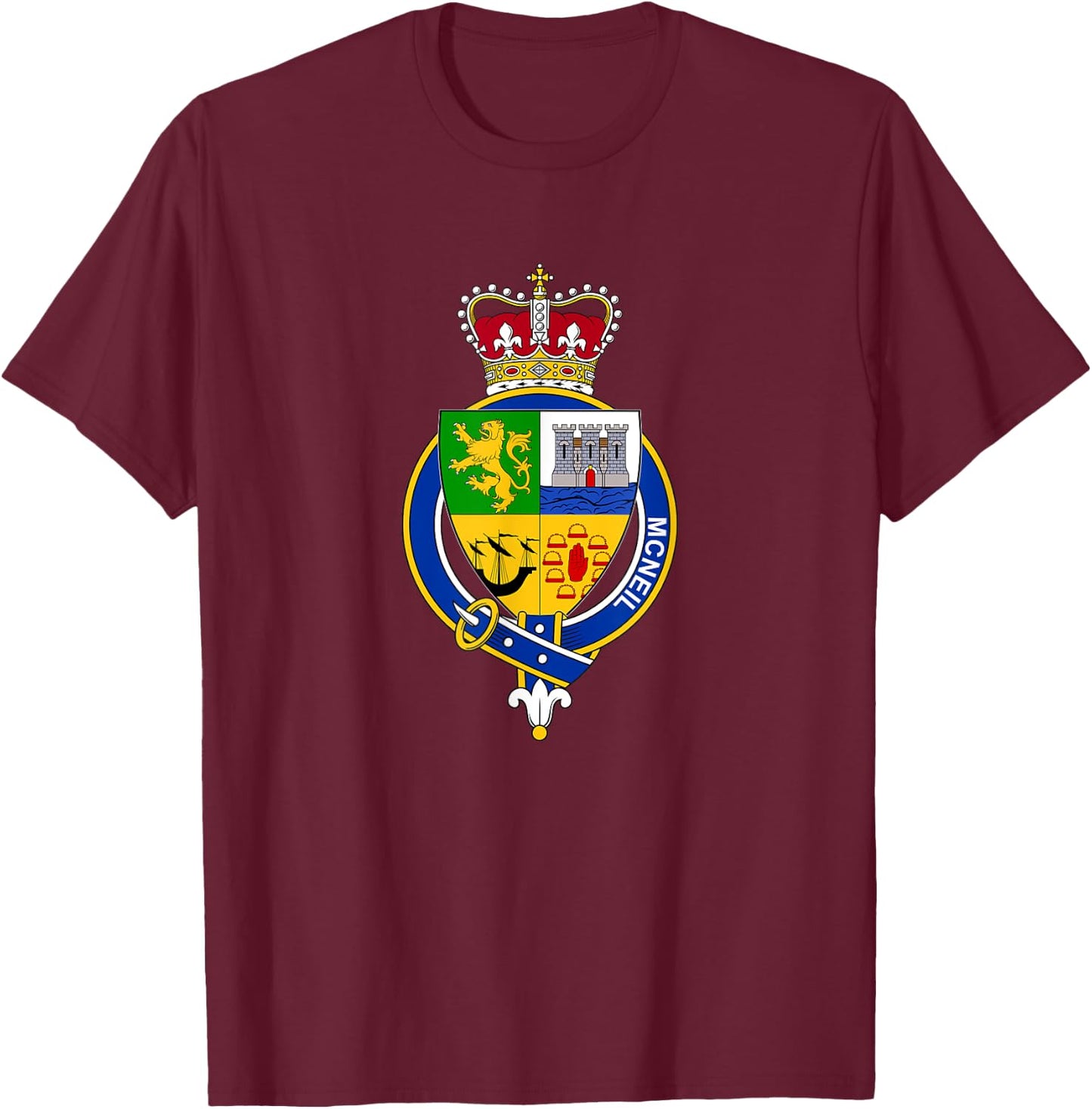 McNeil Coat of Arms - Family Crest T-Shirt - T-Shirt | Maroon