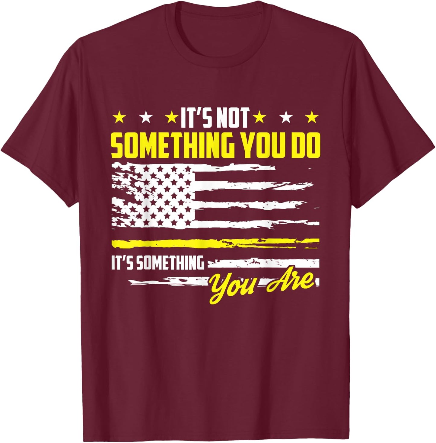 911 American Flag Dispatch-er USA Thin Gold Line Operator T-Shirt - T-Shirt | Maroon