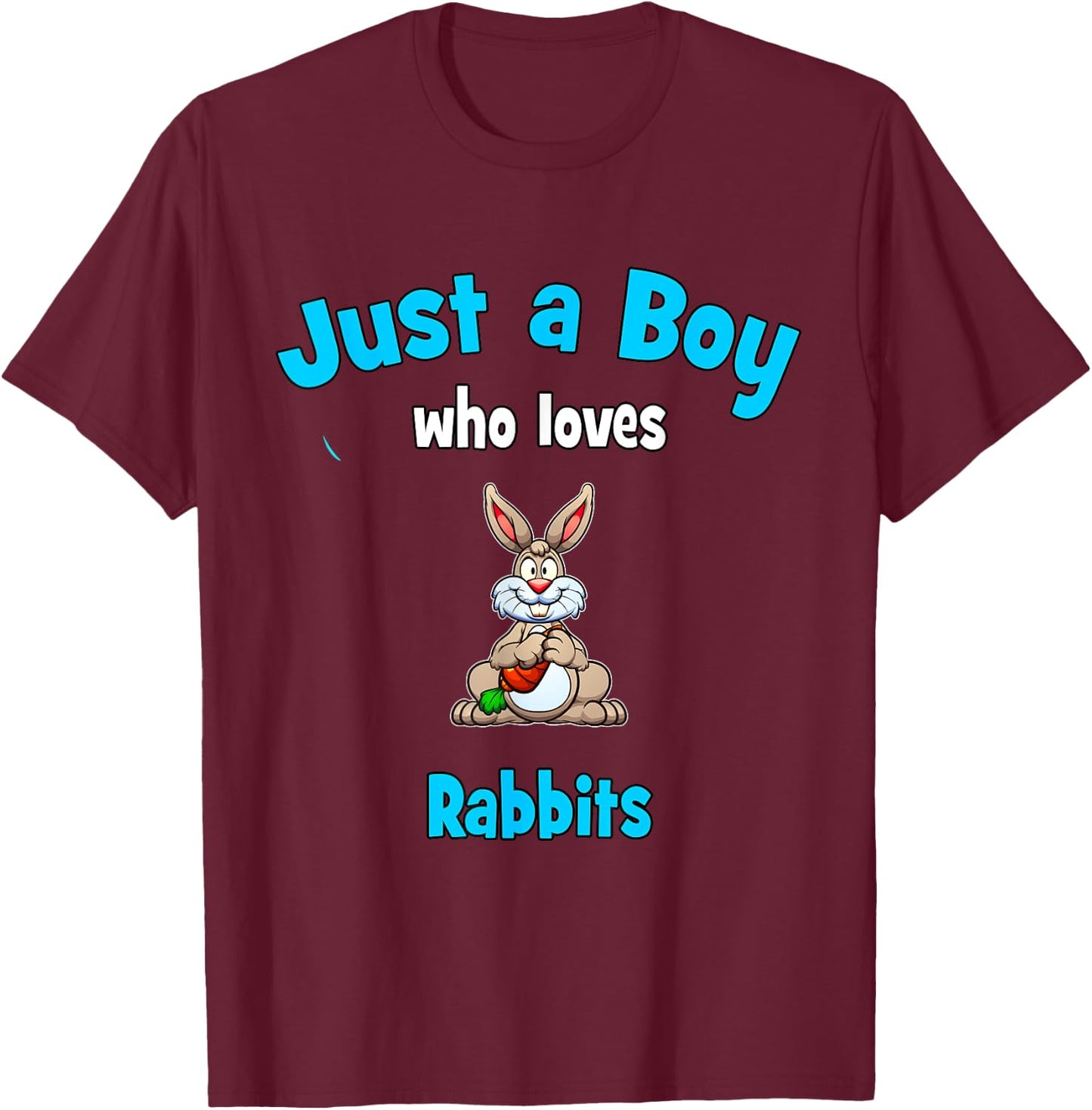 Rabbit Shirt for Boys | Kids Rabbit T-Shirt - T-Shirt | Maroon