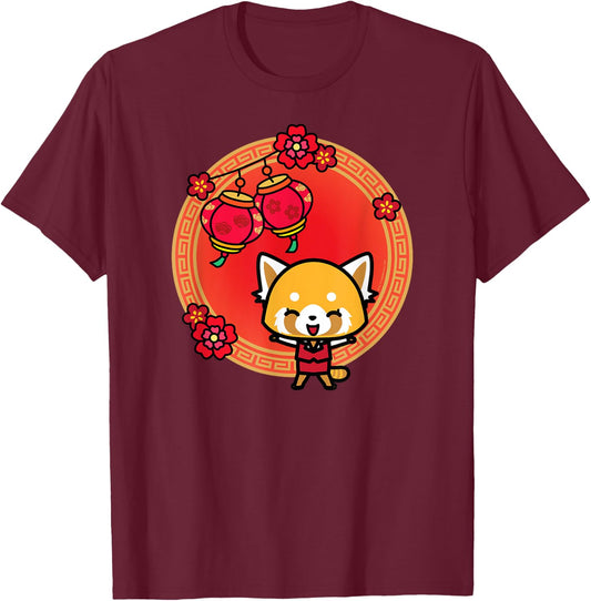 Aggretsuko Lunar New Year T-Shirt - T-Shirt | Maroon