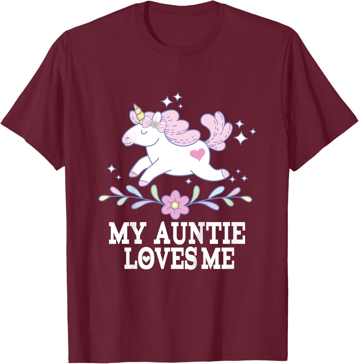 My Auntie Loves Me Unicorn Niece T-Shirt - T-Shirt | Maroon